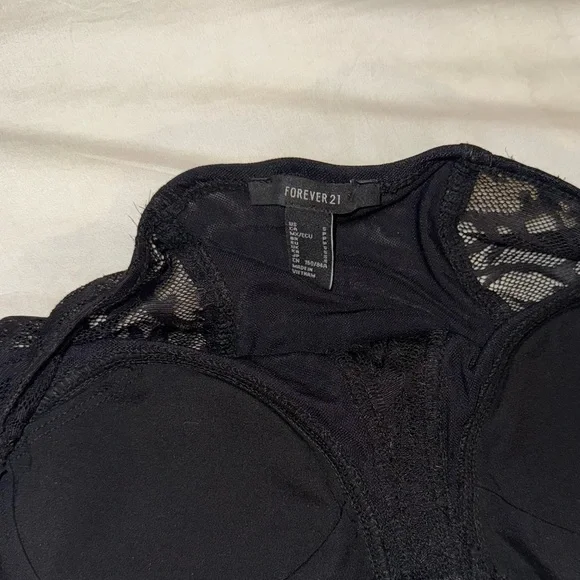 Forever 21 Lace Bustier Crop Tank | Wire-Free, Hook-Free | Padded | Size Small - Picture 2 of 7